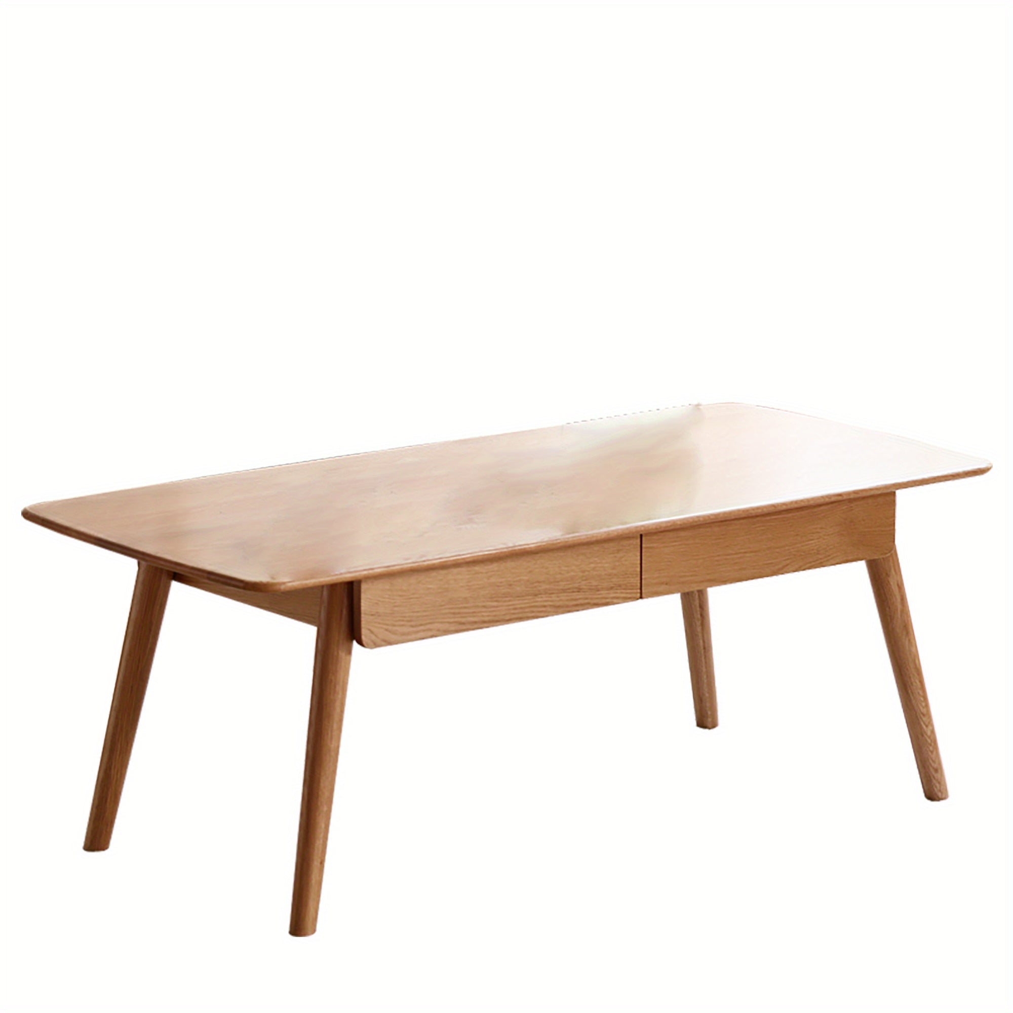 Center Table Low Table 100% Solid Wood Top Plate Desk Coffee Table Width 100 X Depth 50 X Height 17.32 inch Study Desk Work from Home Easy to Assemble Natural Wood with Storage Shelf Natural Writing Desk, Desk & Drawer Organi