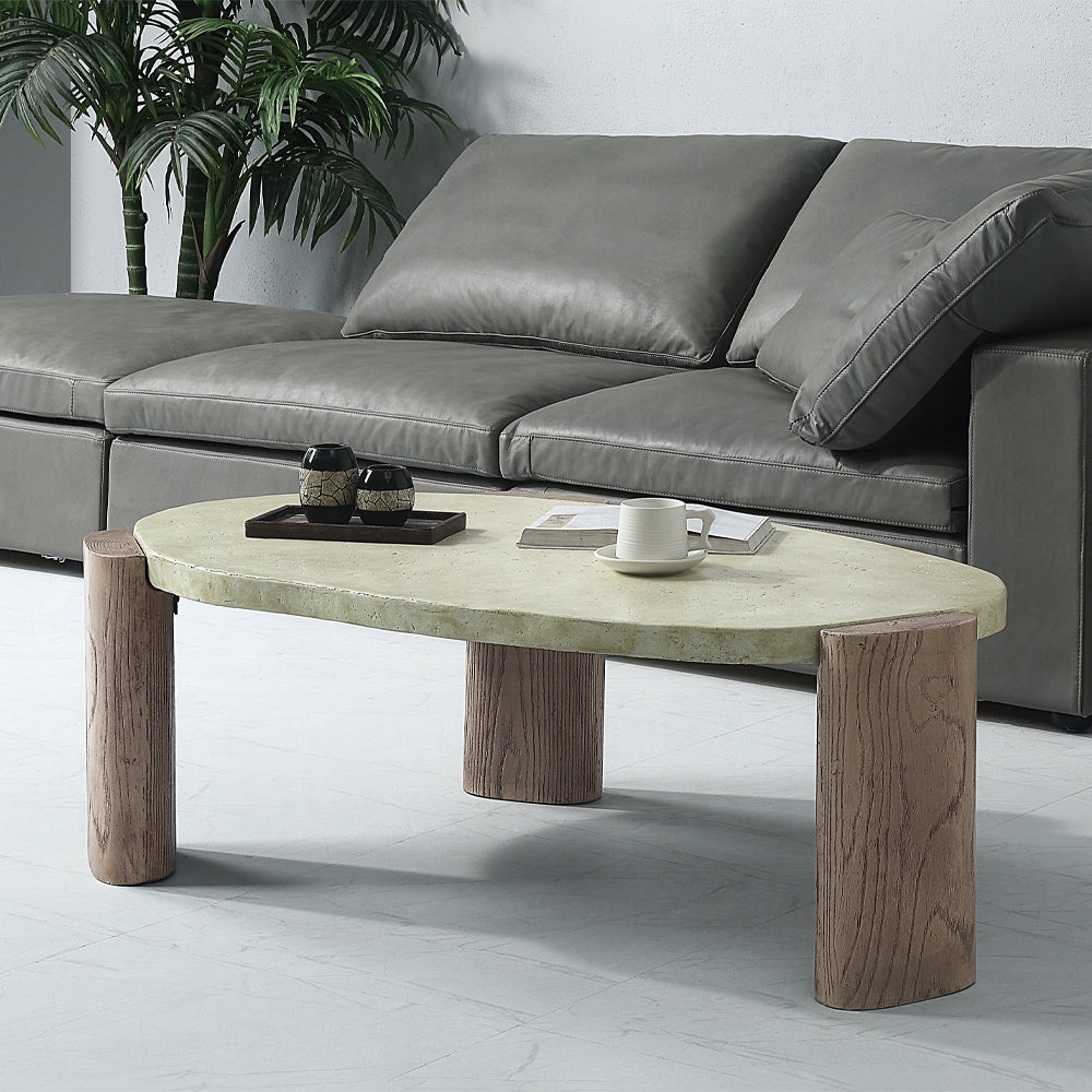 Weathered Grey And Oak Oblong Coffee Table