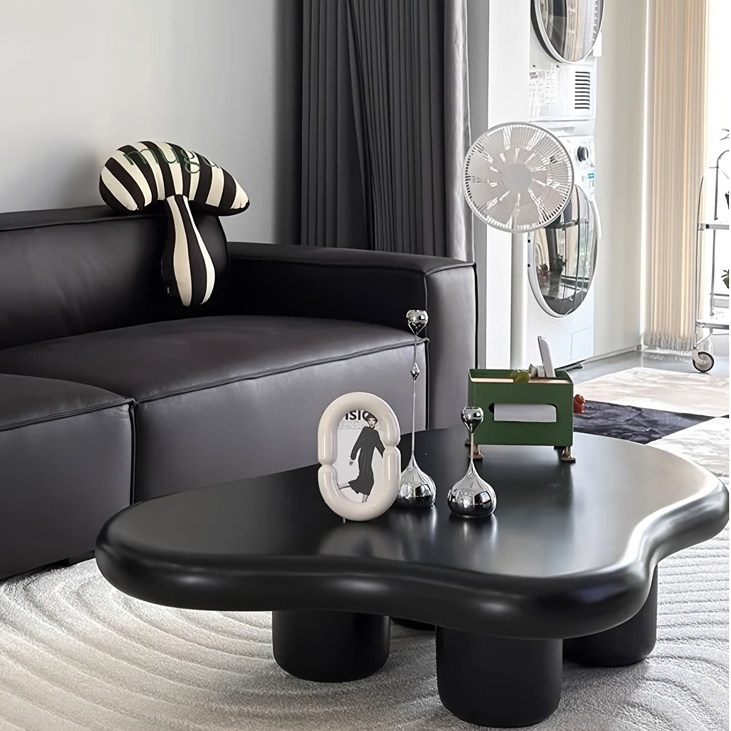 Cloud Coffee Table Modern Coffee Table with 4 Legs Irregular Coffee Table Cute Coffee Table Free Shape Coffee Table for Living Room Bedroom