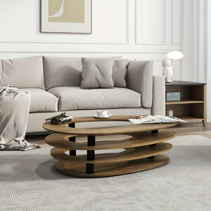 Artistic Modern Living Room Coffee Table, Multi-layer Coffee Table