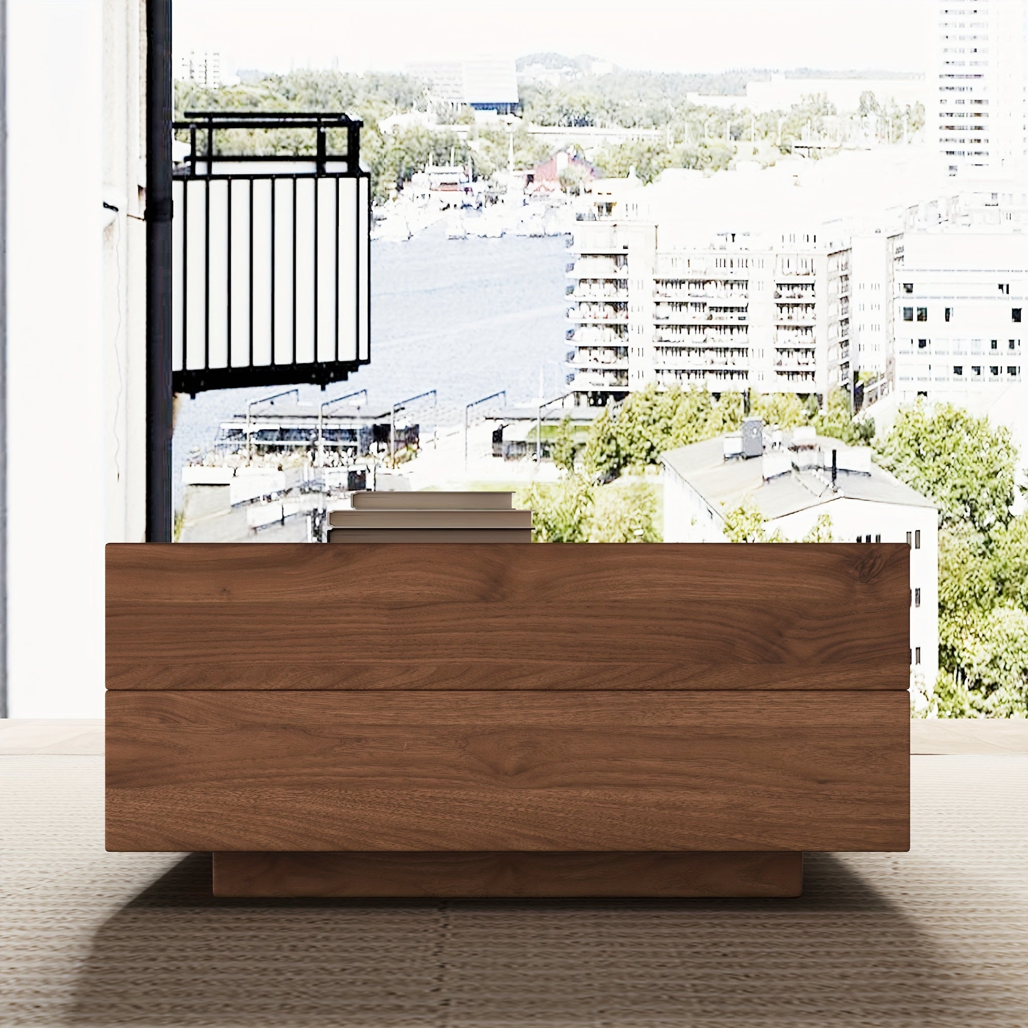 Versatile Folding Coffee Table with Smart Storage - Ideal for Home & Office, Classic Brown Design