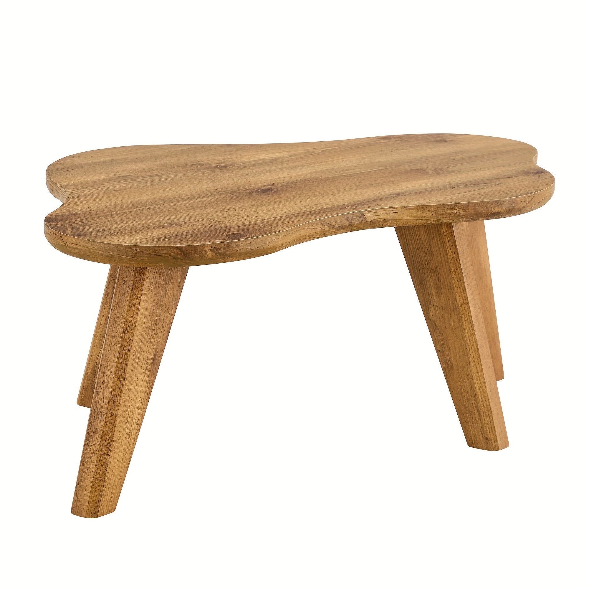 Modern Minimalist Wood Color Table Top. Solid Wood Legs, Cloud Shape To Give You A New Experience, Computer Desk. The Game Table. Suitable For Dining And Living Rooms