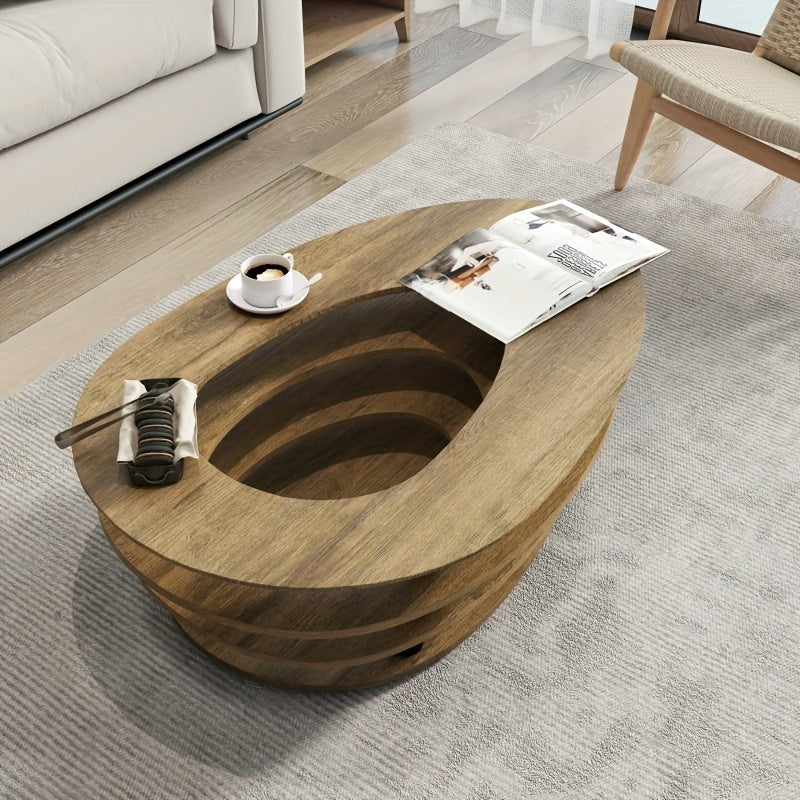 Artistic Modern Living Room Coffee Table, Multi-layer Coffee Table