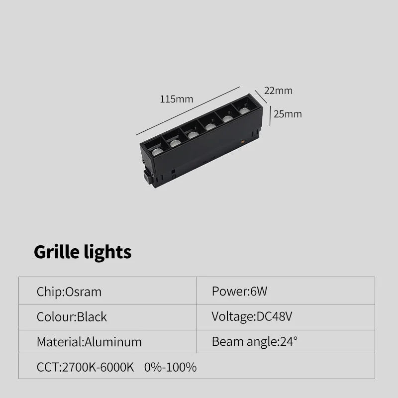 New Magnetic Track Light Dimmable Remote Control 48VLed Ceiling Lamp Track Rail Lighting No Main Light Design Spotlight