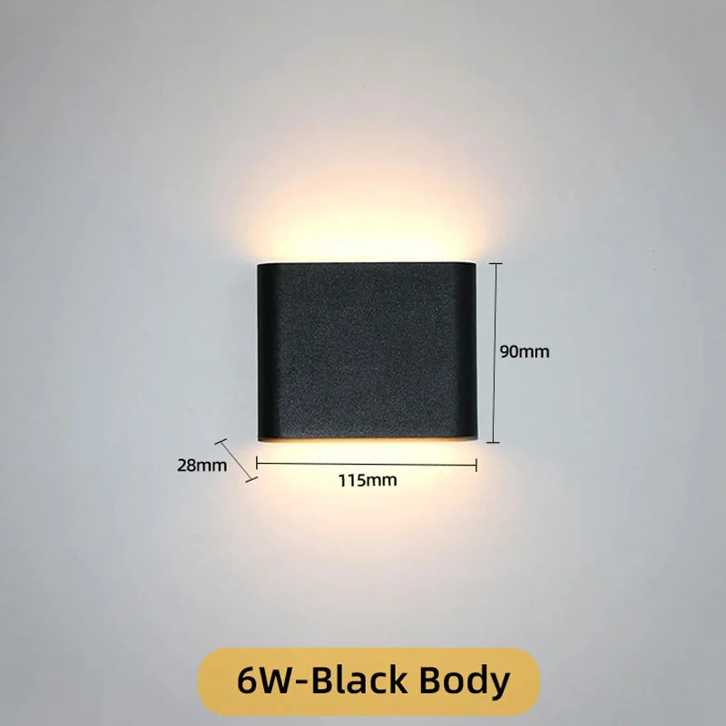 LED Wall Lamp Outdoor Waterproof IP65 Interior Wall Light 6W12W Porch Garden Lights Aluminum Bedroom Living Room Stairs Lighting