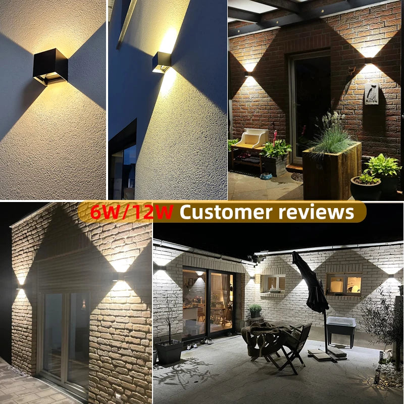 Aluminum Led Outdoor Wall Light Waterproof Porch Garden Lights Indoor Wall Lamp Decor Bedroom Living Room Corridor Stairs Lamps