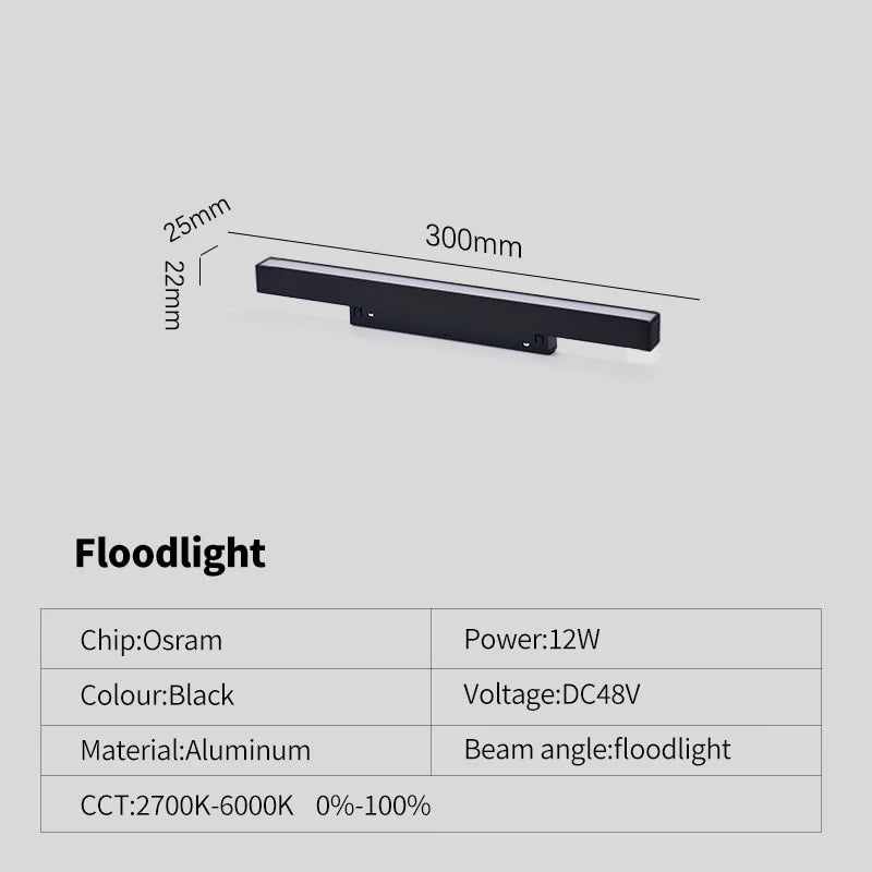 New Magnetic Track Light Dimmable Remote Control 48VLed Ceiling Lamp Track Rail Lighting No Main Light Design Spotlight