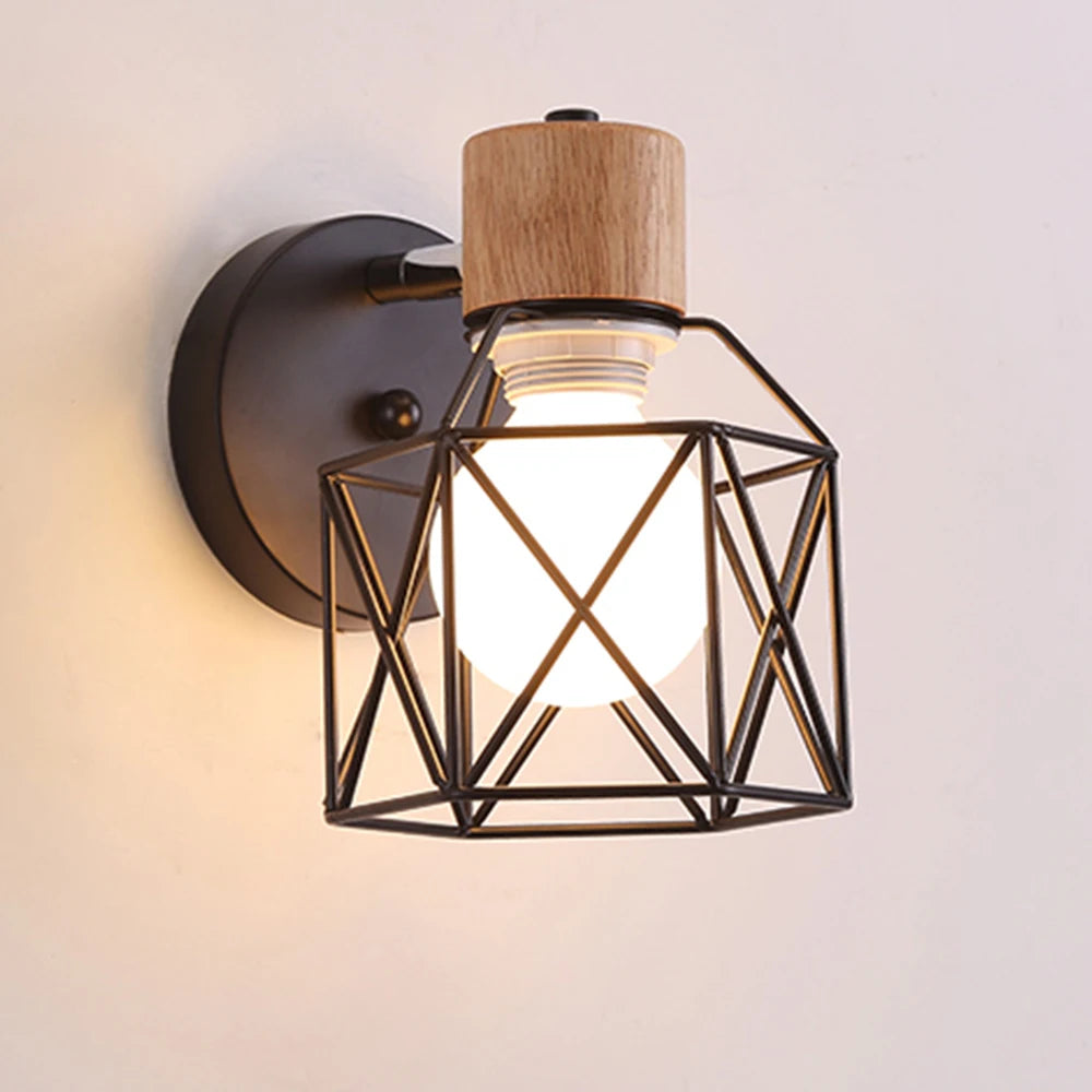 Modern Wood LED Wall Light Sconce Metal Living Room Nordic Bedside Lamp Bedroom Ceiling Lampshade Decor Lighting lampara led E27