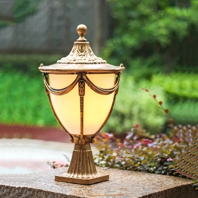 Outdoor lamp waterproof door post household garden lamp gate decorative wall lamp garden villa column head lamp