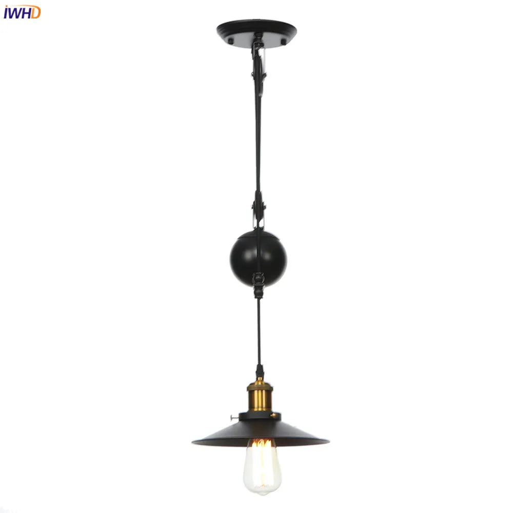 Loft Style Retro Pendant Lights Fixtures Restaurant Bar Cafe Pulley Adjustable Edison Vintage Lamp Industrial Light LED