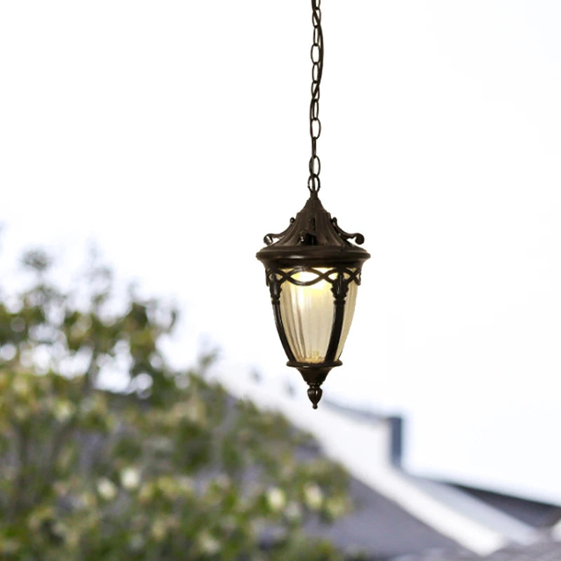 Outdoor chandeliers, porch lamps, painted black metal, hanging lamps suitable for pavilions, courtyards