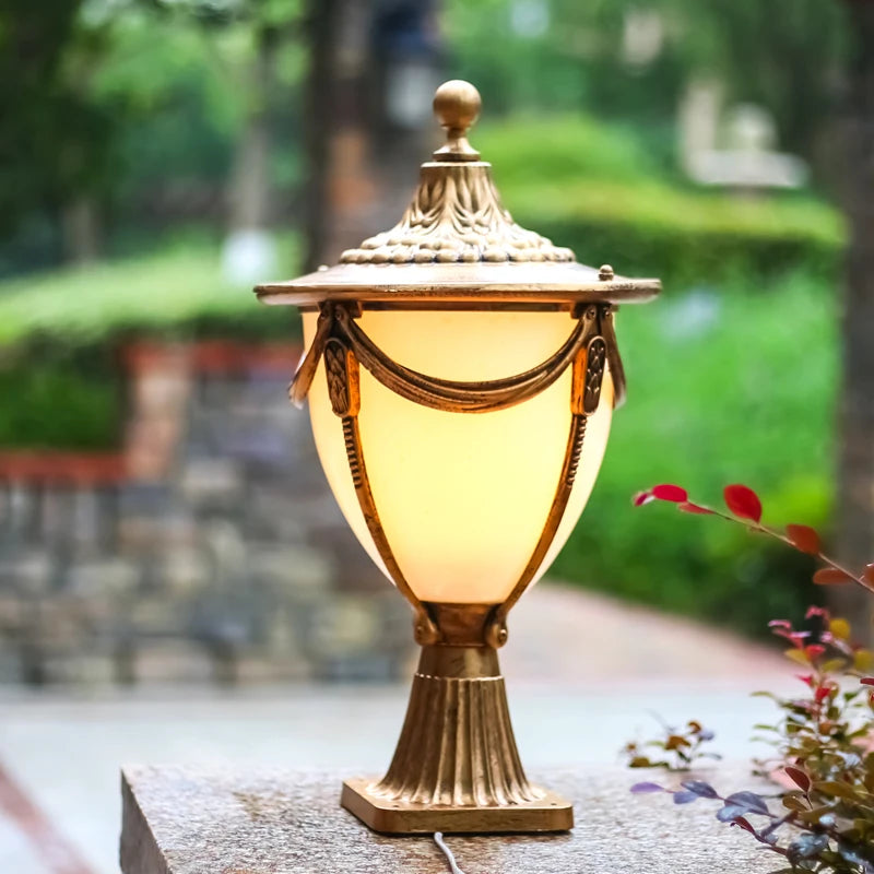 Outdoor lamp waterproof door post household garden lamp gate decorative wall lamp garden villa column head lamp