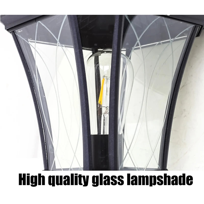 European Style Courtyard Aluminum Column Head Lamp Outdoor Waterproof Garden Villa Community Gate Lamp