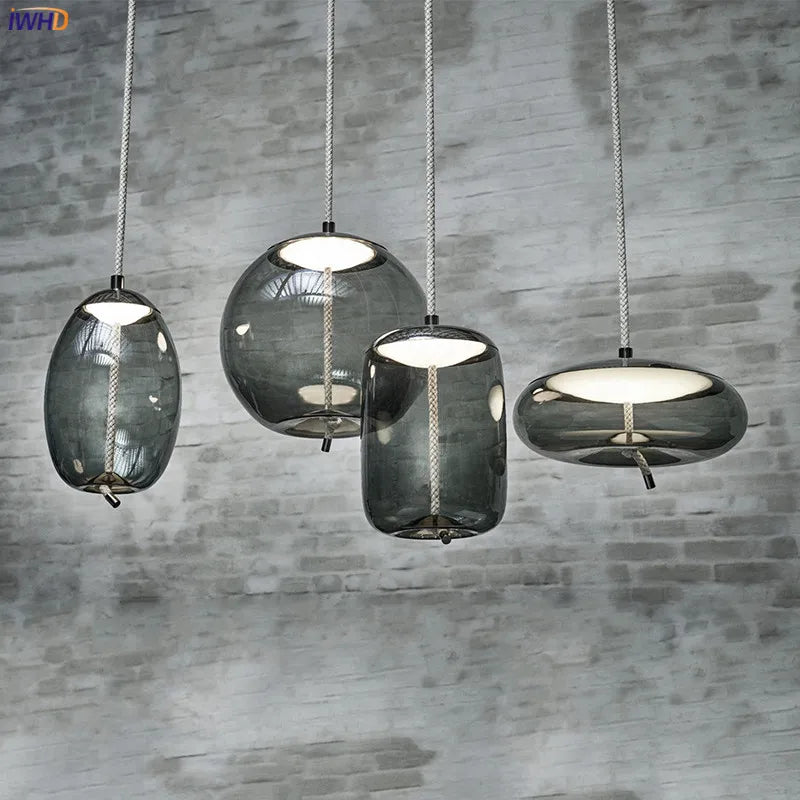 Nordic Glass LED Pendant Lights Fixtures Dinning Living Room Hanging Light Modern Pendant Lamp Lighting Luminaire Hanglamp