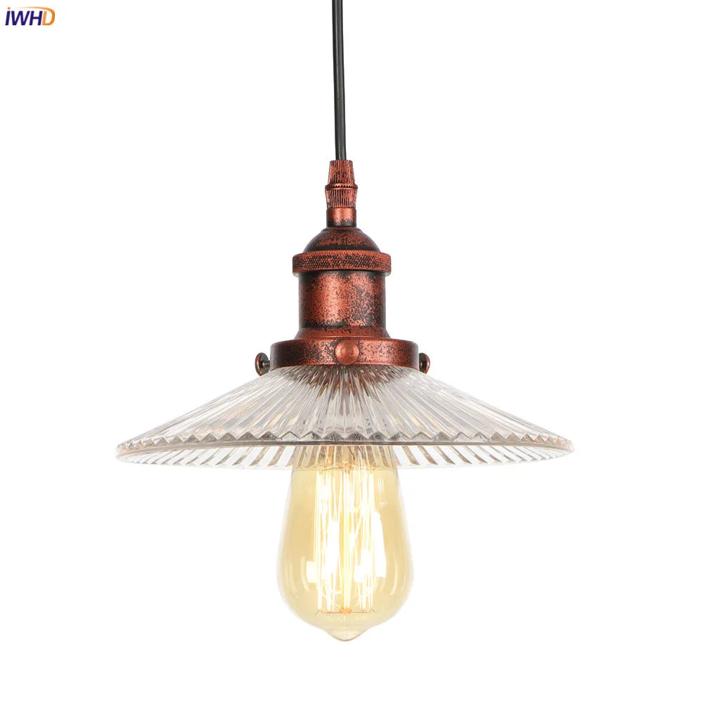 Loft Style Vintage Pendant Lights Bedroom Dinning Living Room Edison Rust Glass Industrial Lamp Hanging Light Luminaire