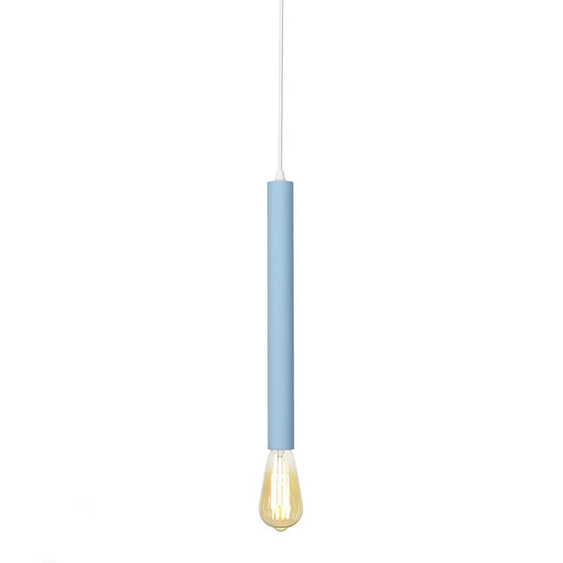 Nordic Pendant Lights Indoor Lighting Long Tube Hanging Light Home Decorative Bedroom Living Room Kitchen E27 Bedside Light