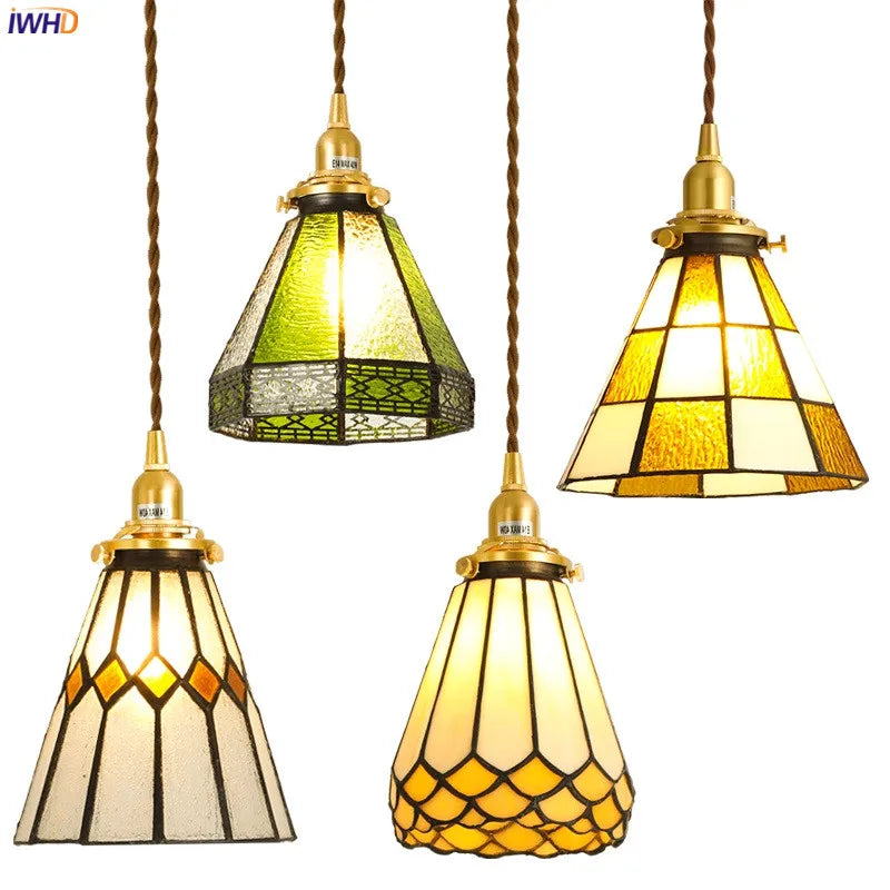 Nordic Style Glass Copper Pendant Lamp Bedroom Dinning Living Room Loft Decor Vintage Pendant Lights LED Luminaria Lighting