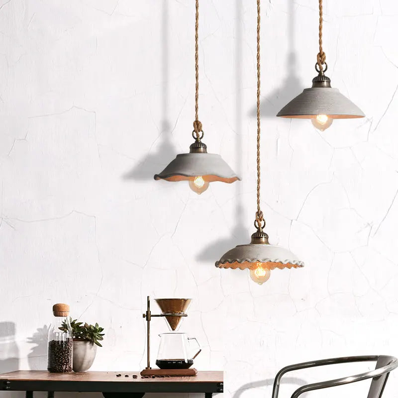 Cement Loft Style Industrial Pendant Lights Fixtures Bedroom Dinning Living Room Vintage Edison Hanging Lamp LED Luminaria