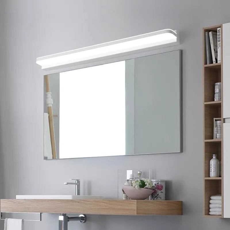 Led mirror light Modern bathroom lamp Wall lights 42/62/72/120cm stainless steel AC85-265V black white wall LED sconces apliques