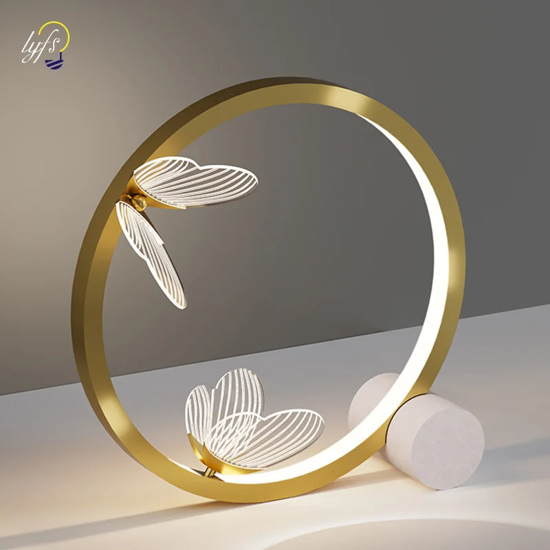 Nordic LED Butterfly Table Lamp Modern Luxurious Decorate Desk Lamps For Home Indoor Lighting Bedside Bedroom Night Light