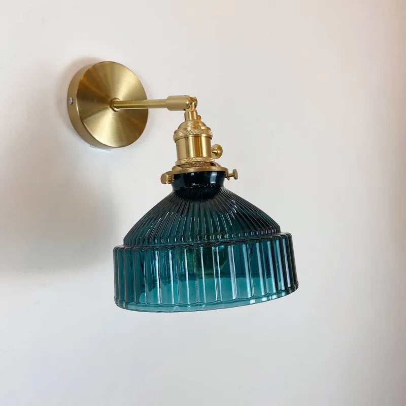 Amber Glass LED Wall Light Fixtures Switch On/Off Beside Lamp Bedroom Cafe Stair Nordic Modern Wall Sconce Applique Murale