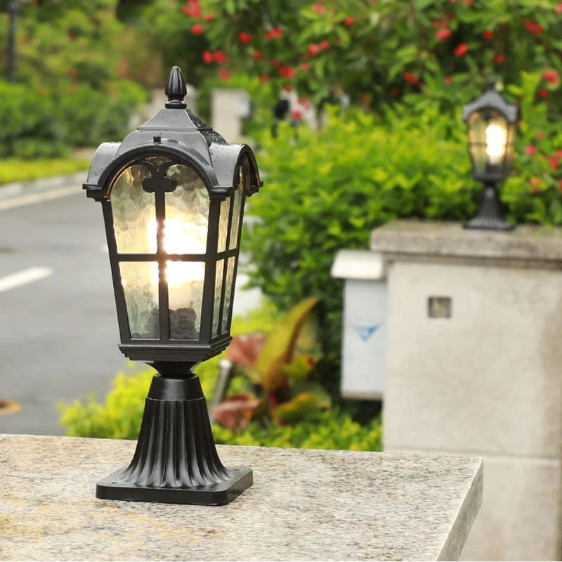 Outdoor Pillar Lamp Jardin Waterproof European Style Villa Garden Pillar Pillar Lamp Outdoor Gate Wall Garden Lamp