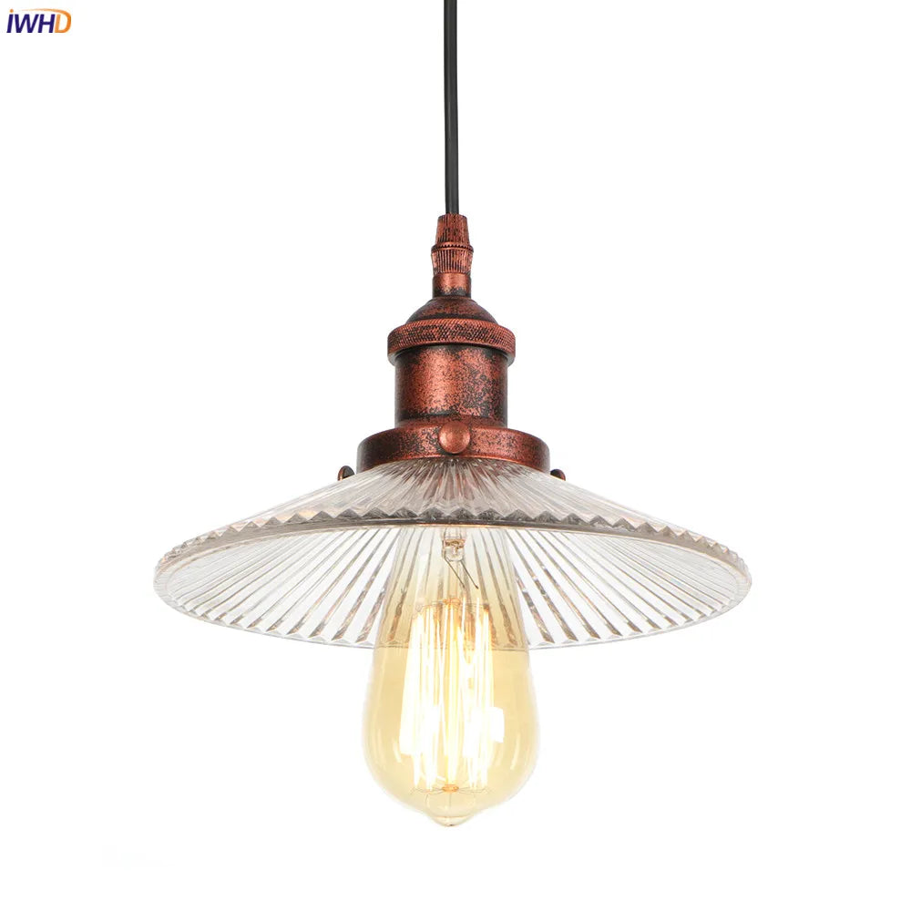 Loft Style Vintage Pendant Lights Bedroom Dinning Living Room Edison Rust Glass Industrial Lamp Hanging Light Luminaire