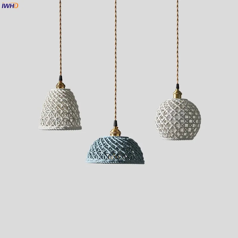 Japan Style Ceramic LED Pendant Lights Fxitures Cafe Bedroom Living Room Light Copper Nordic Modern Pendant Lamp Lighting