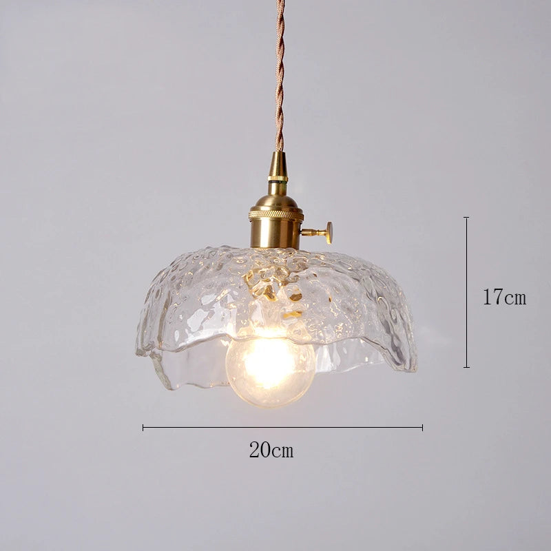 Clear Glass LED Pendant Lamp Beside Bedroom Dinning Living Room Light Nordic Modern Copper Hanging Lights Hanglamp Lighting