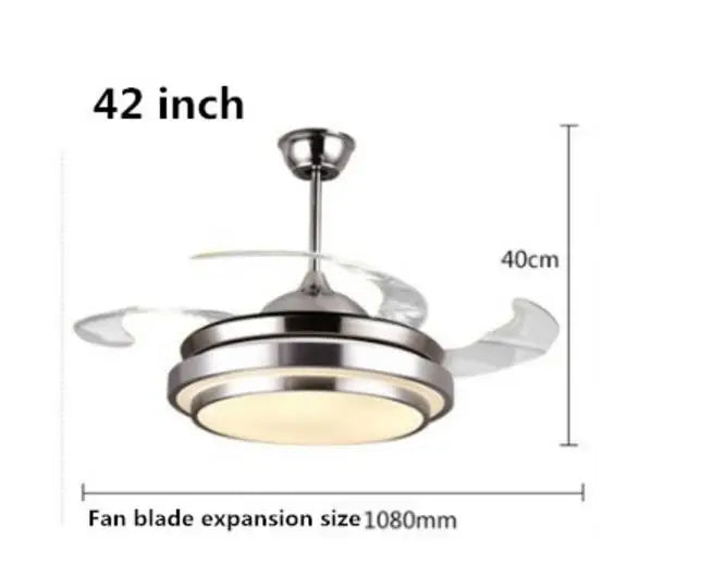 Ceiling Fan Lights Lamps Modern Remote Control 36 42 inch Gold Silver Led lumiere For Dining room Bedroom Fan Lighting