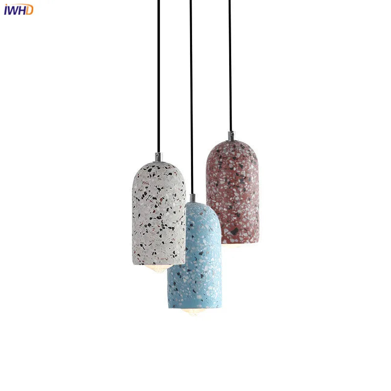 Nordic Cement Pendant Lighting Fixtures Bar Bedroom Living Room Light Modern Hanging Lights Lamp Hanglamp Luminaire LED