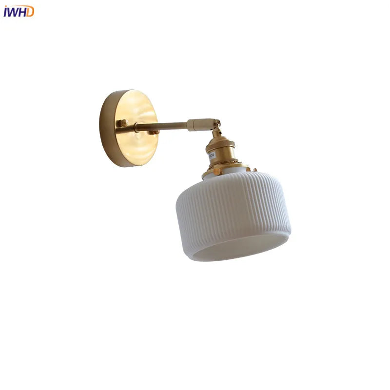 LED Ceramic Wall Lamp Beside Sconce Knob Switch Bedroom Bathroom Mirror Stair Light  Wandlamp Applique Murale