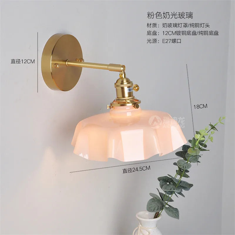 New Nordic Modern LED Wall Lamp Beside Bedroom Living Room Stair Light Switch 4 Colors Glass Wandlamp Luminaria