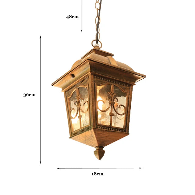 European style outdoor waterproof chandelier outdoor villa garden lamp retro balcony aisle corridor