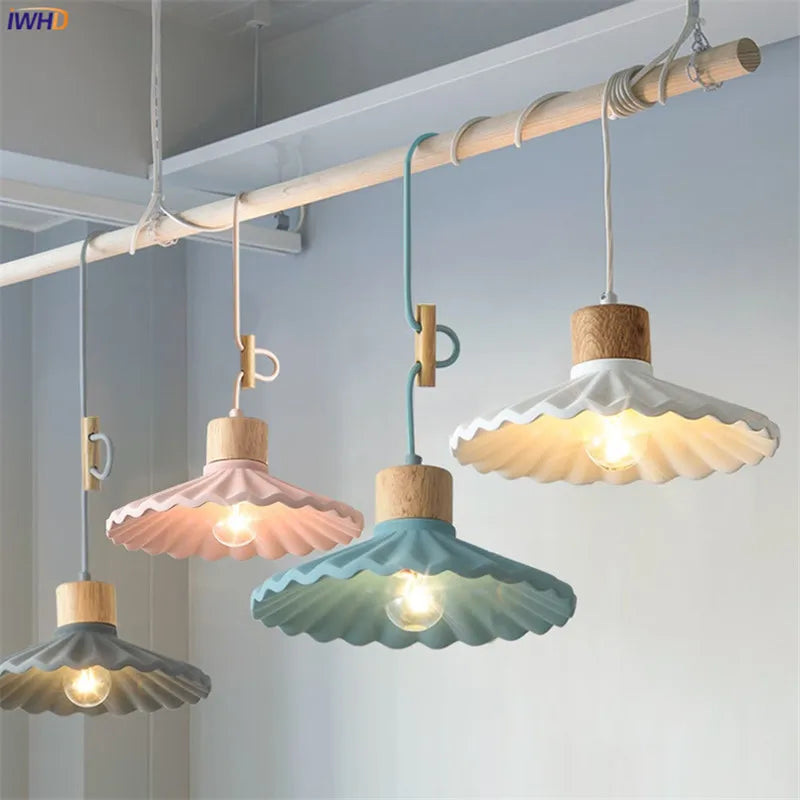 Color Nordic Simple LED Pendant Lights Fixtures Restaurant Bedroom Living Room Light Modern Cement Hanging Lamp Lighting