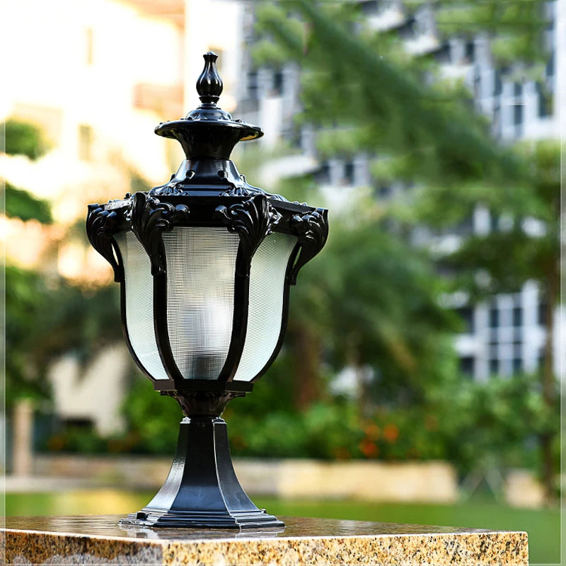 Wall pillar lamp European retro led home villa gate pillar outdoor courtyard super bright light