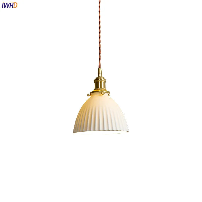 Nordic Modern Ceramic Pendant Lighting Fixtures Living Dinning Room Bedroom Beside Copper LED Pendant Lights Hanging lamp