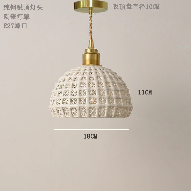 Japanese Nordic Style Modern Pendant Lights Fixtures Dinning Living Room White ceramics Hanging Lamp Lamparas Vintage