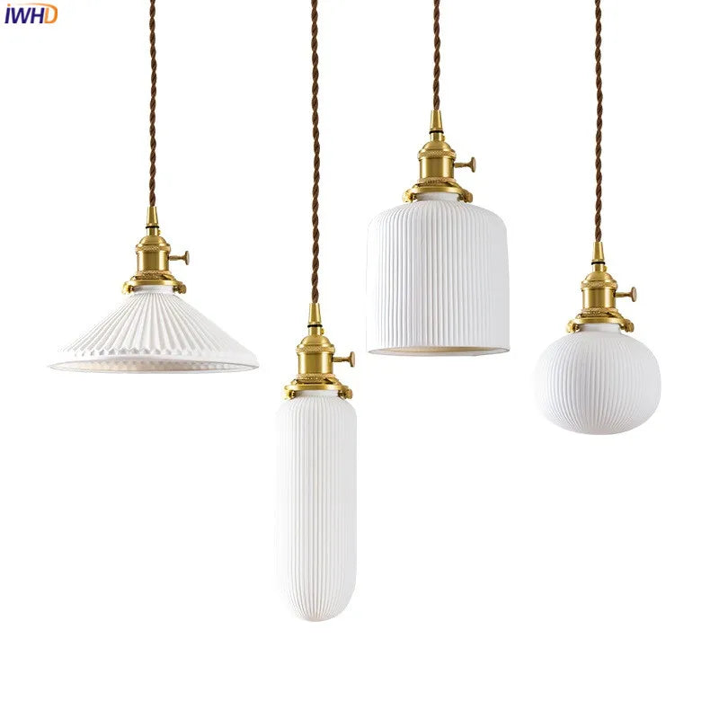 Nordic Style Ceramic Pendant Lights Fixtures Bedroom Dinning Living Room Light Modern LED Pendant Lamp Lighting Luminaire