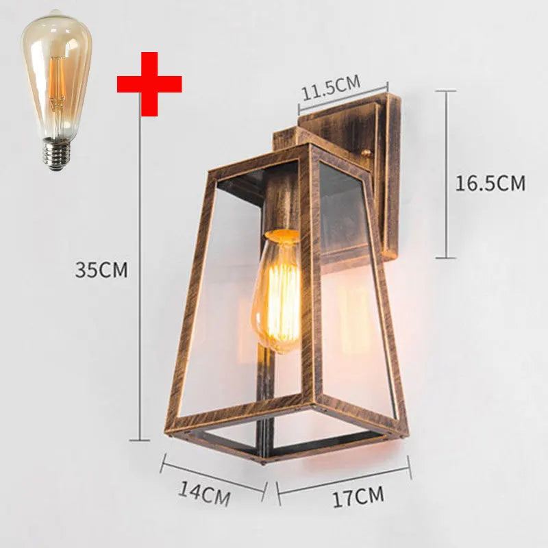 American Nordic Creative Industrial Retro Iron Restaurant Bar Aisle Outdoor Porch Lampara Led Pared Loft E27 Wall Lamp Sconce