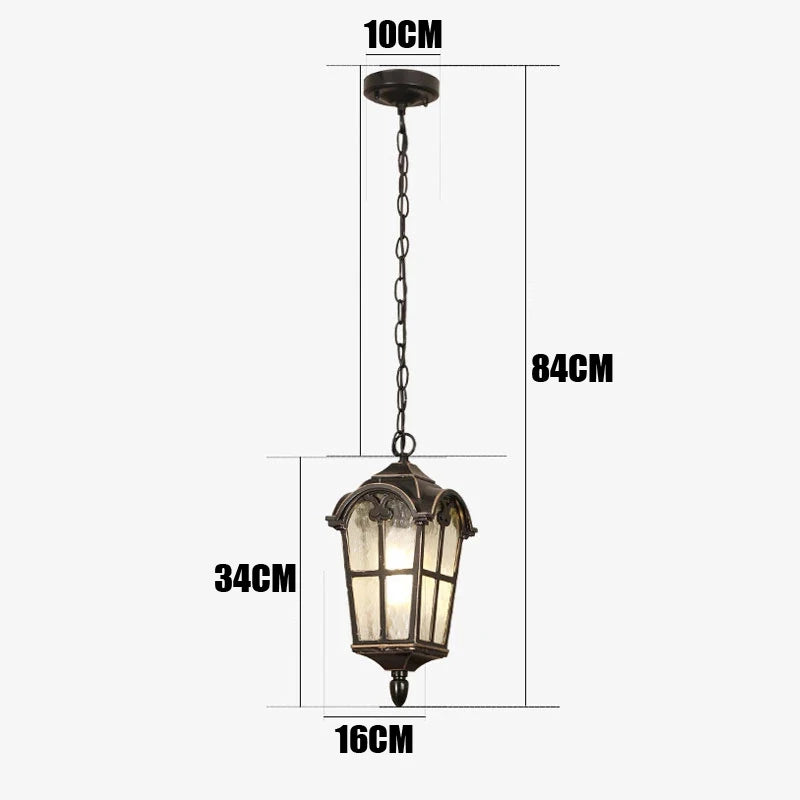 Outdoor Waterproof LED Chandelier Outdoor Indoor European Retro Corridor Aisle Balcony Garden Hall Room Creative Garden Chandeli