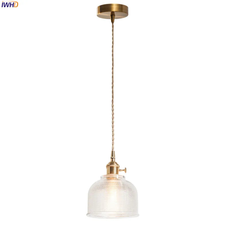 Nordic Style Glass Pendant Lighting Fixtures Bedroom Living Room Lights Copper Modern LED Hanging Lamp Light Luminaire