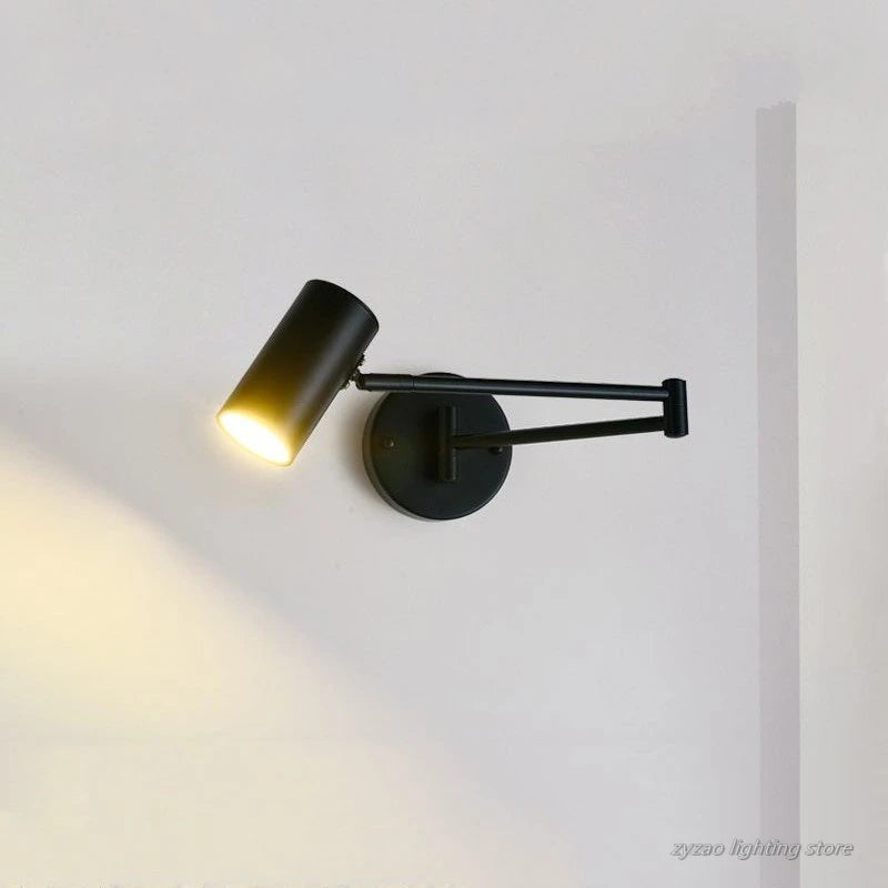 Folding Telescopic Rocker Long Rod Wall Light Nordic Simple Bedroom Bedside Wall Lamp Living Room Background Wall Decor Led Lamp