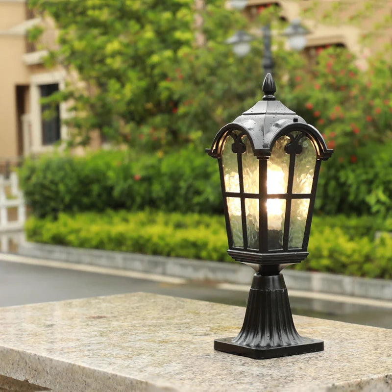 Outdoor Pillar Lamp Jardin Waterproof European Style Villa Garden Pillar Pillar Lamp Outdoor Gate Wall Garden Lamp