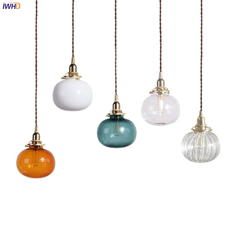 Japan Style Copper Pendant Light Fixtures Bathroom Living Room Lights Nordic Vintage Lamp Pendant Lighting Hanglamp LED