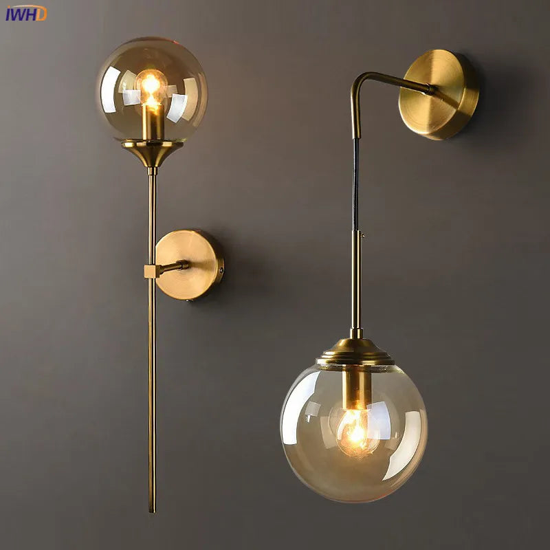 Nordic Modern Wall Lamp Beside Bedroom Glass Ball LED Wall Lights Fixtures Wandlamp Lighting Bathroom Mirror Stair Light