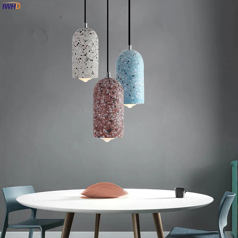 Nordic Cement Pendant Lighting Fixtures Bar Bedroom Living Room Light Modern Hanging Lights Lamp Hanglamp Luminaire LED