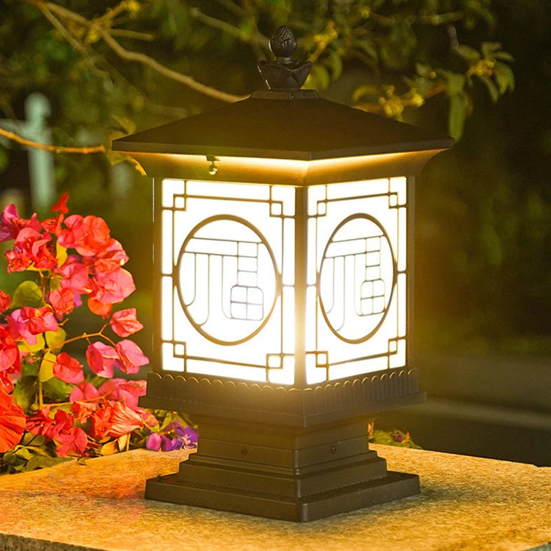 Wall Lamp Gate Outdoor Courtyard Villa Pillar New Chinese Retro Electric Outdoor Waterproof LED Pillar Lamp