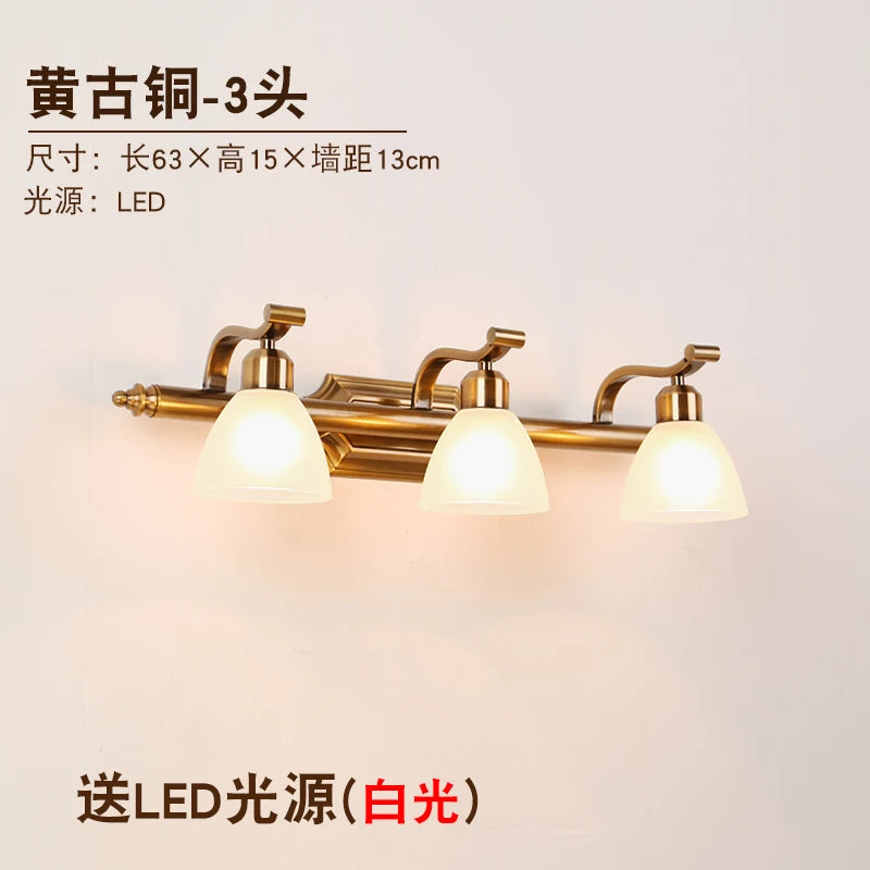 European style simple LED bathroom mirror cabinet bathroom dressing table makeup lamp American mirror front wall lamp LX102301