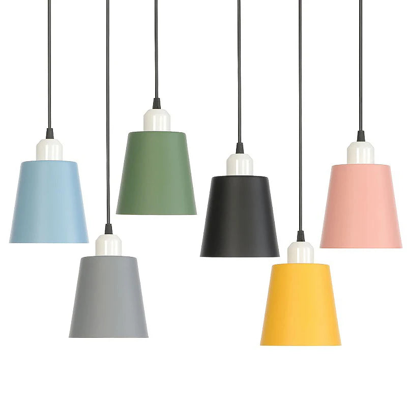 Nordic Simple Pendant Lights LED Hang Lamp Colorful Aluminum Fixture For Restaurant Kitchen Island Bar Hotel Home Decor E27